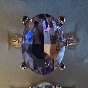 pink purple cz cocktail ring sz 7